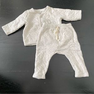 Petit Bateau quilted grey sweat suit